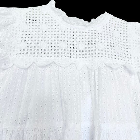 PETITE AMALIE WHITE EYELET LACE SWING DRESS size 7 - Picture 5 of 15